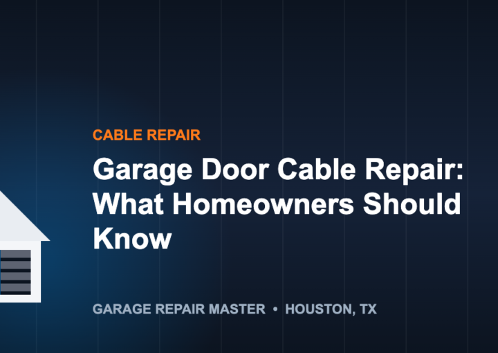 Garage Door Cable Repair: What Homeowners Should Know