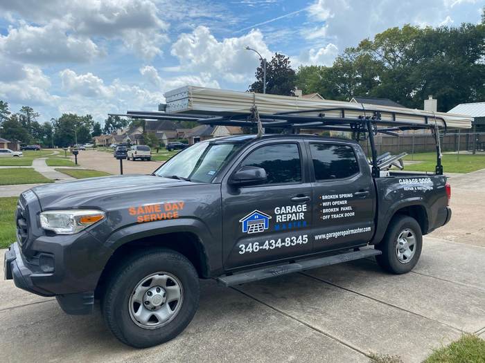 Garage Repair Master service truck – Houston, TX Garage Repair Master same-day service truck equipped for garage door repair in Houston, TX